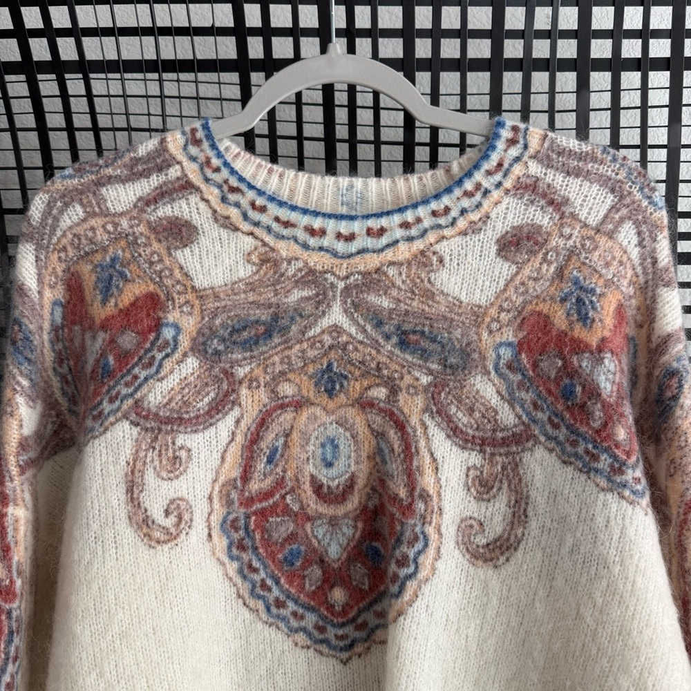 Sezane paisley printed mohair sweater - Picture 3 of 8